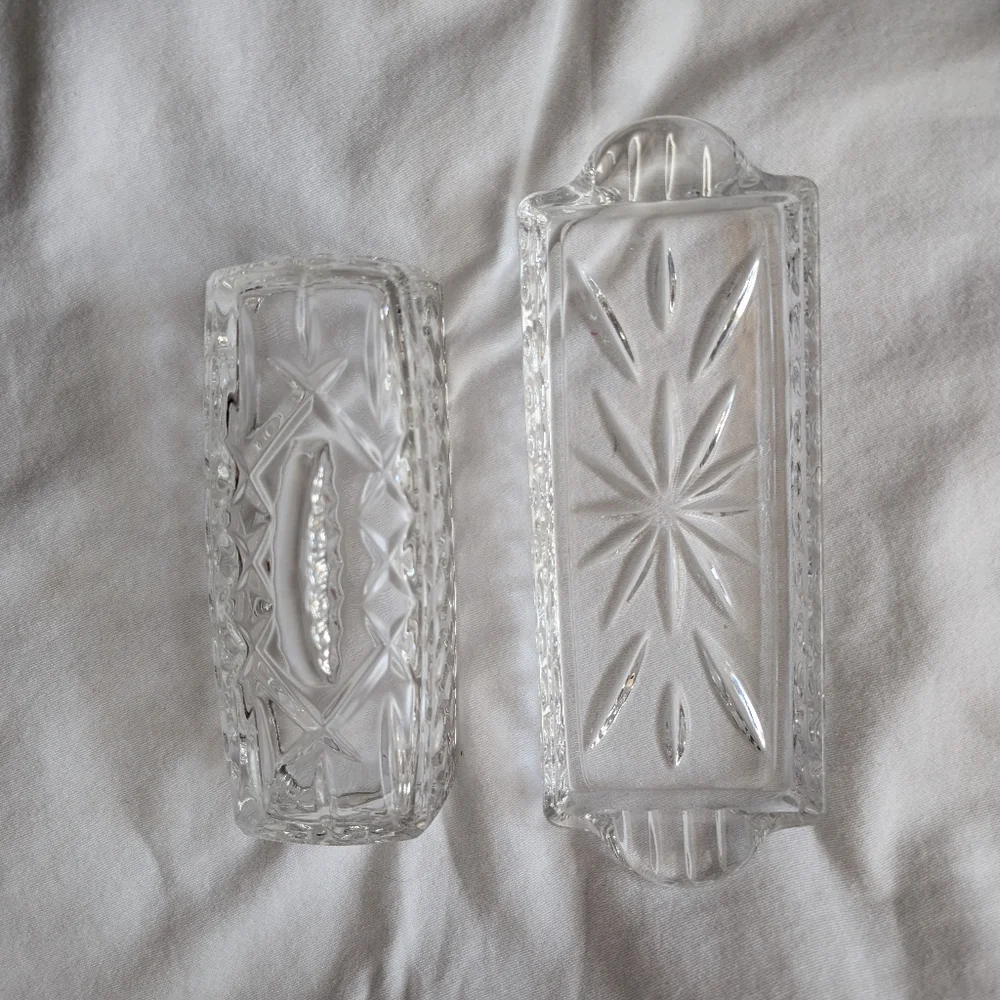 Gorham Crystal King Edward Covered Butter Dish Discontinued